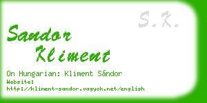 sandor kliment business card